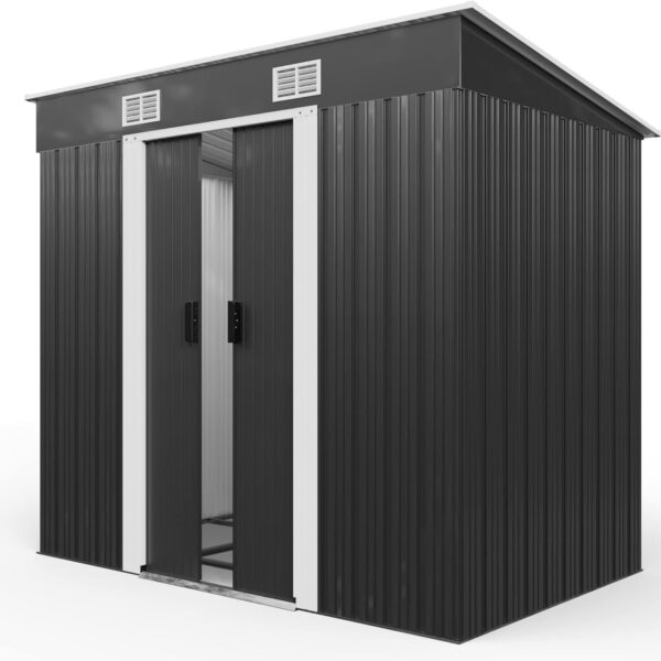Casetta da Giardino Deuba 8m² con Porta Scorrevole - Capanno in Antracite 196x122x182cm, 3,1m³